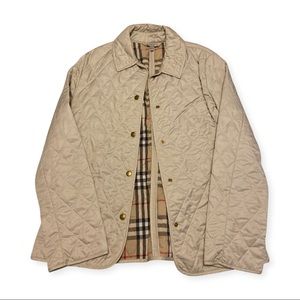 Burberry Diamond Quilted Jacket - Size Small / Tan